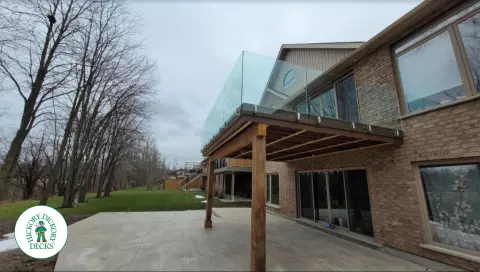 Azek High Deck with Glass Rail