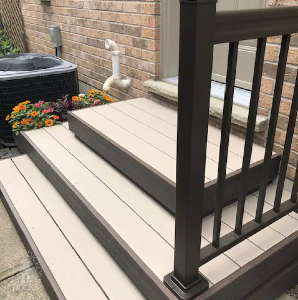 Clubhouse steps with aluminum railing in Flamborough