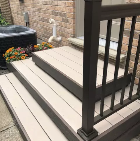 Clubhouse steps with aluminum railing in Flamborough