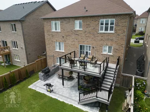 large high deck built in grey composite.