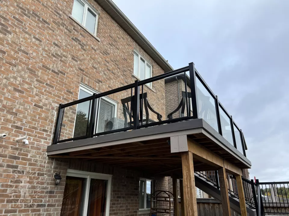 large high deck built in grey composite.