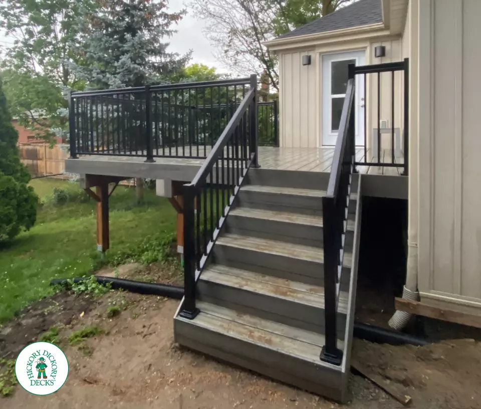 Armadillo deck with aluminum railing in Aurora
