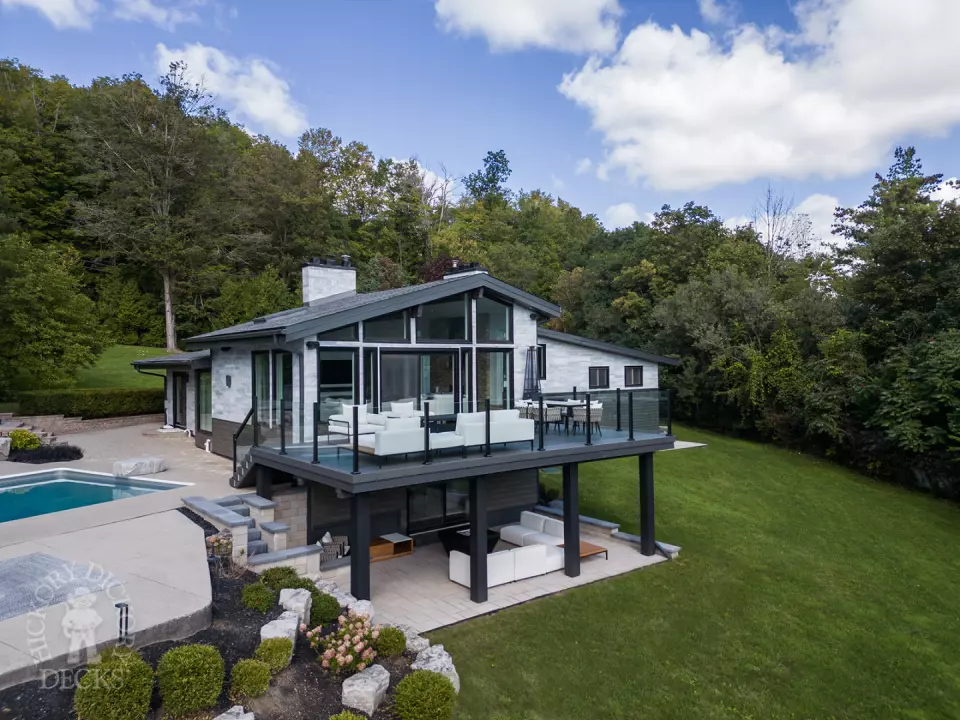 High clubhouse deck with a view