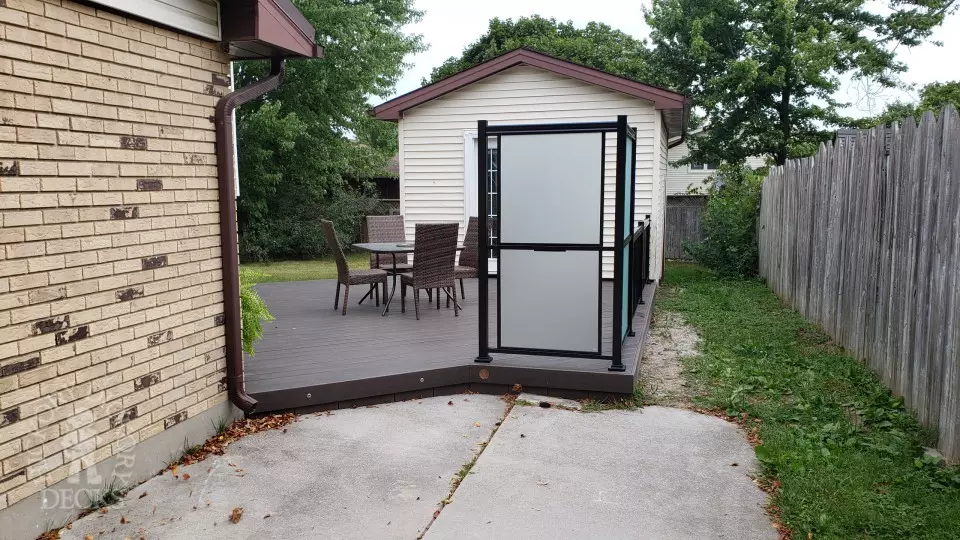 Clubhouse deck with privacy screen and lights in Petrolia Clubhouse deck with privacy screen and lights in Petrolia