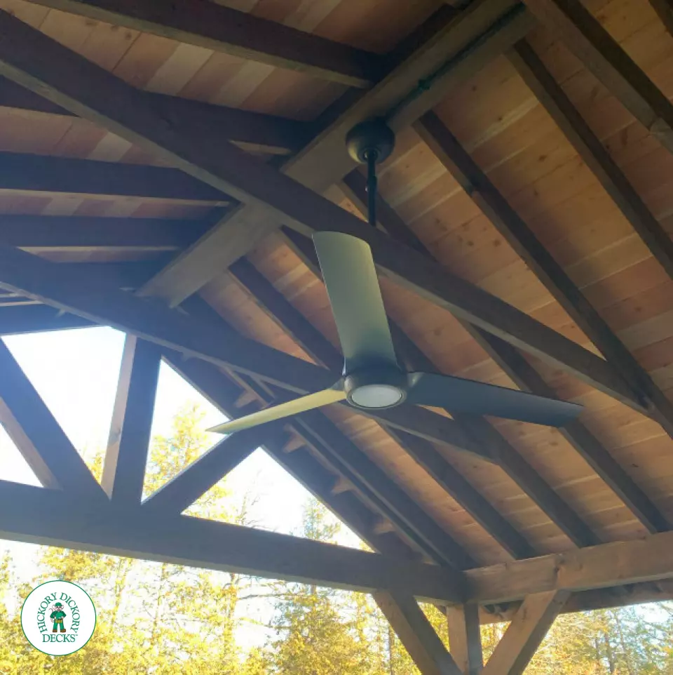 Fiberon Deck with Outdoor Kitchen and Custom Roof in Kempville Ontario