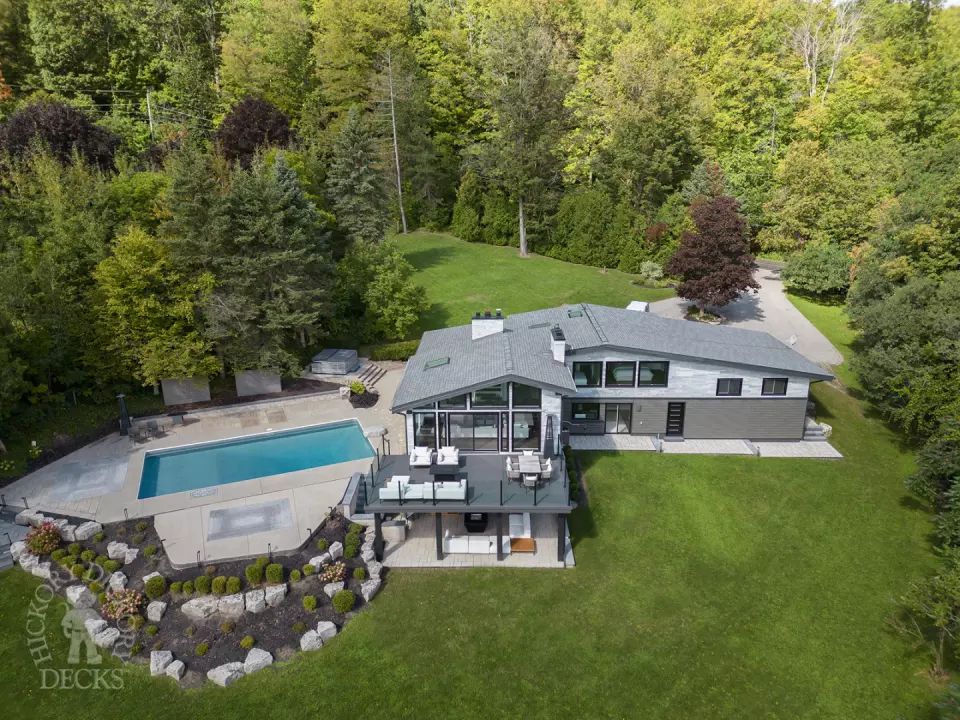 High clubhouse deck with a view