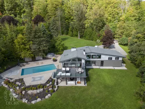 High clubhouse deck with a view