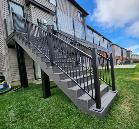 Clubhouse High Deck with Stairs and Lights in Ottawa
