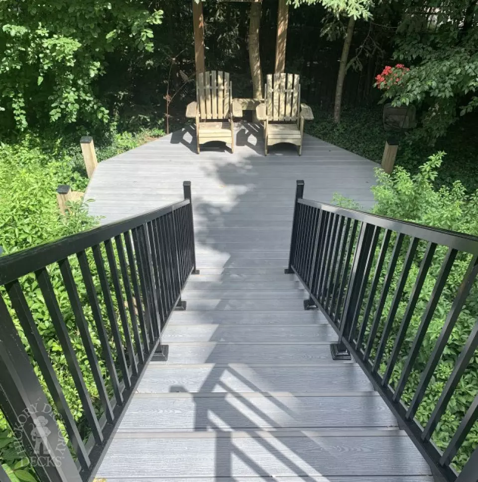 Clubhouse Elevated Deck with Stairs and Aluminum Railing in Mississauga