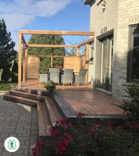 azec deck with privacy screens