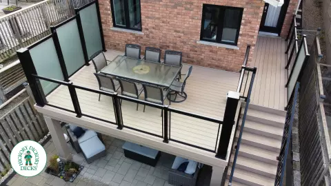 Elevated Azek Deck with Glass Rail and Privacy