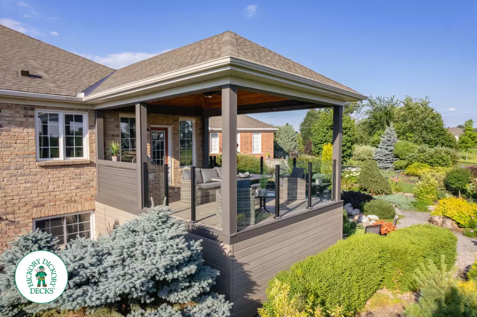 Fiberon Deck with Custom Roof and outdoor kitchen in Ottawa Fiberon Deck with Custom Roof and outdoor kitchen in Ottawa