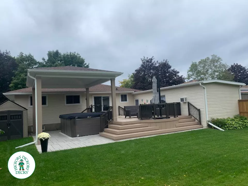 Hot Tub Azek Deck in Kitchener