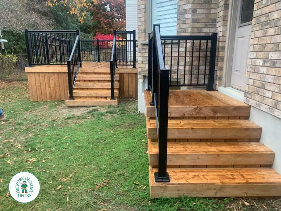 Pressure Treated Deck in Waterloo Ontario with aluminum rail