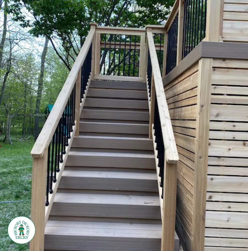 Timbertech deck with storage and Pergola in New Hamburg Ontario