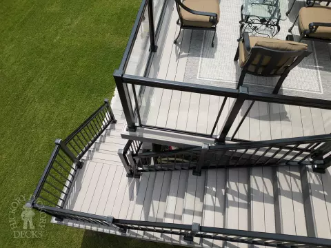large high deck built in grey composite.