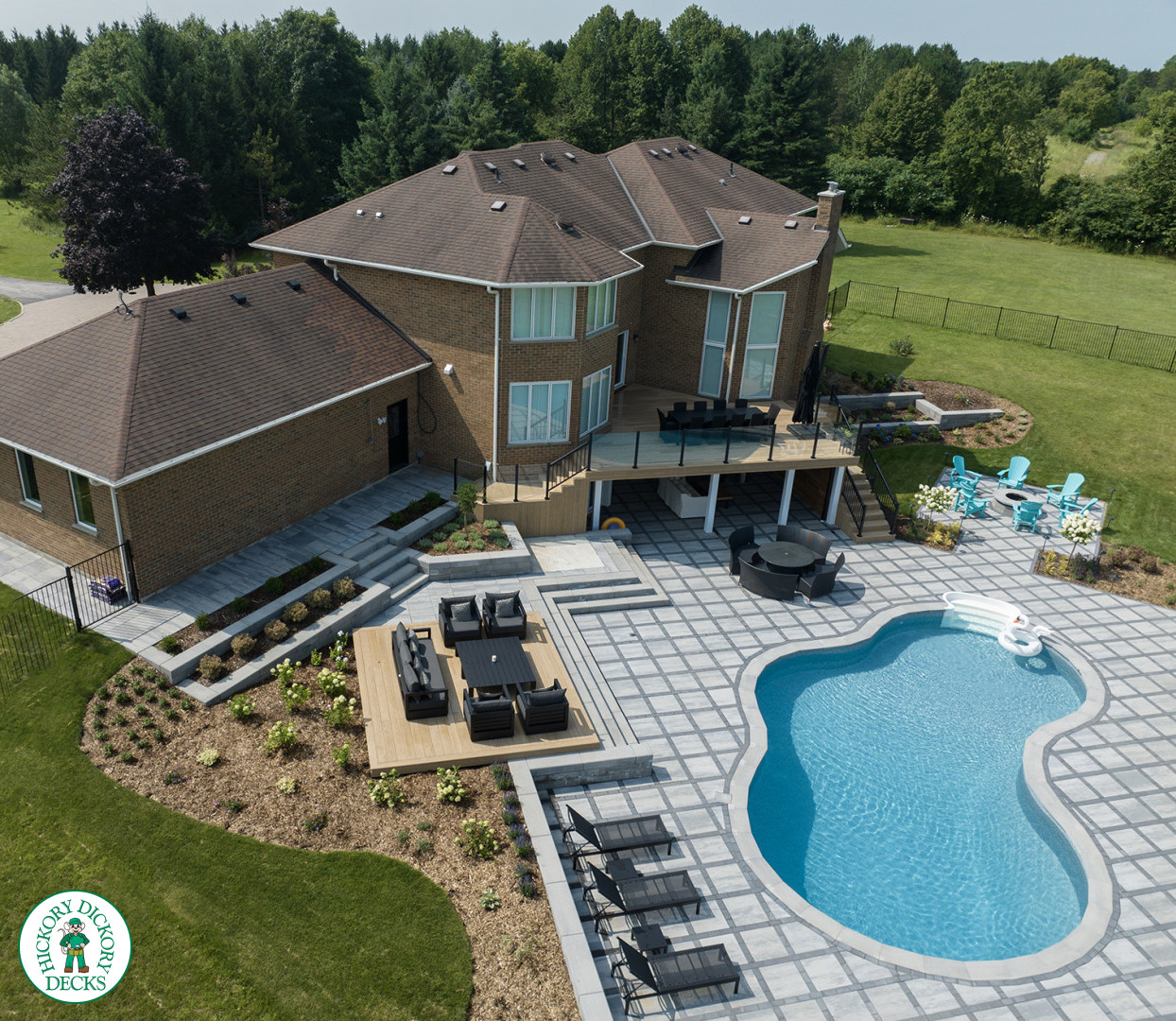 Millboard Pool Walkout Deck in Golden Oak
