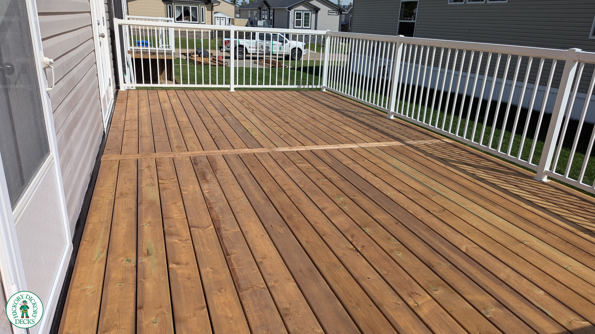 Pressure Treated wood deck in Edmonton