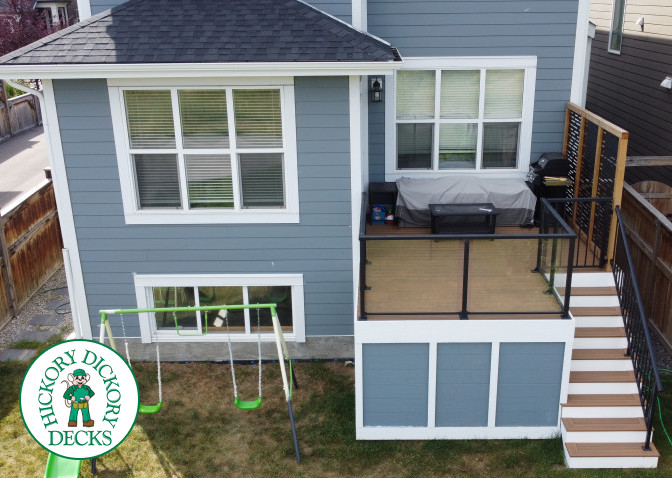 Fiberon deck Calgary privacy glass railing