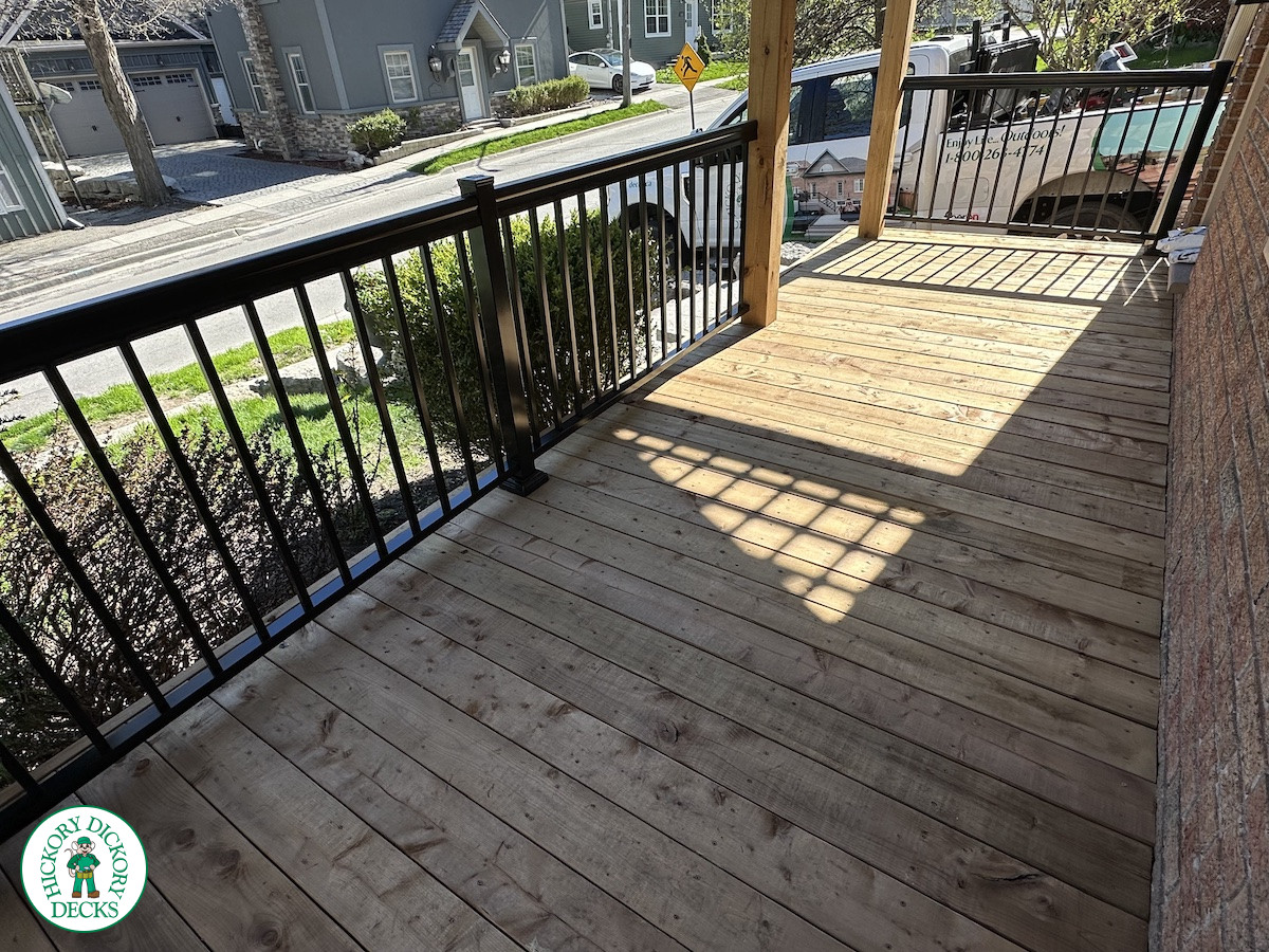 Pressure Treated Porch with Aluminum Railing in Newmarket