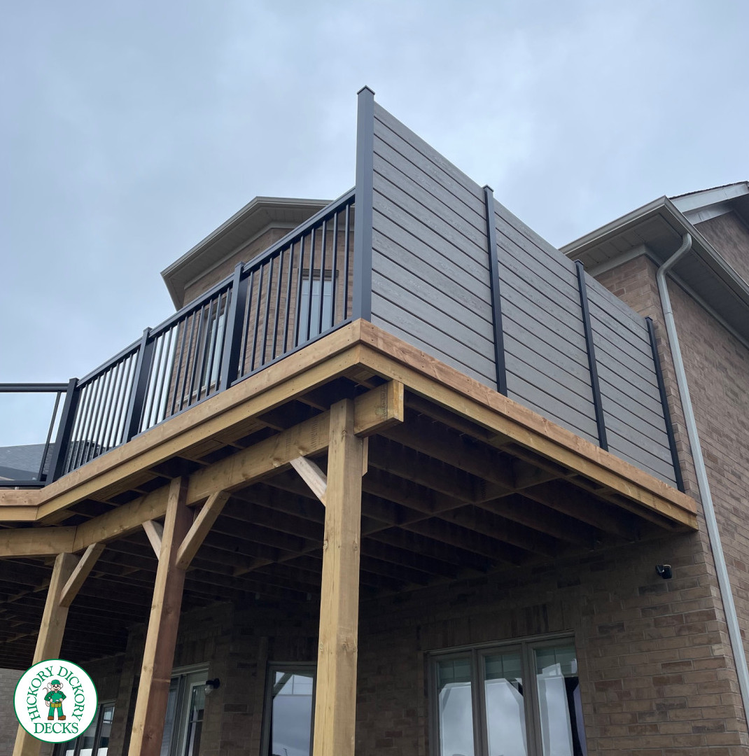 Pressure Treated High Deck with Glass Railings in Bradford