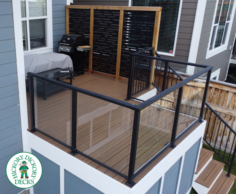Fiberon deck Calgary privacy glass railing