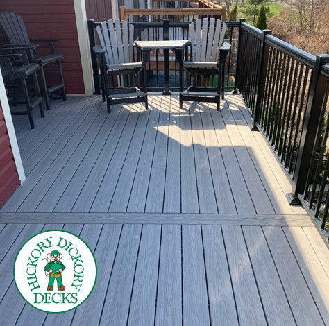 Small high composite deck with stairs.