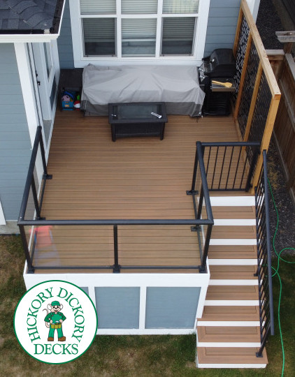 Fiberon deck Calgary privacy glass railing