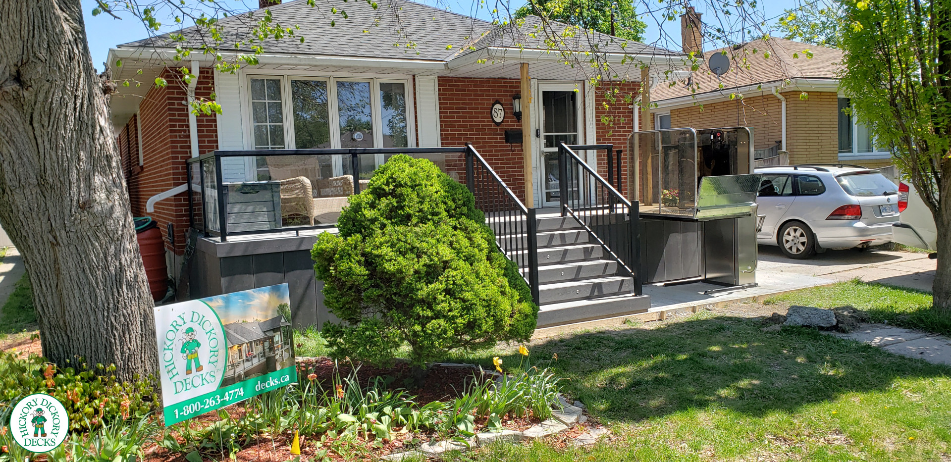 Clubhouse porch with aluminum railing in Sarnia