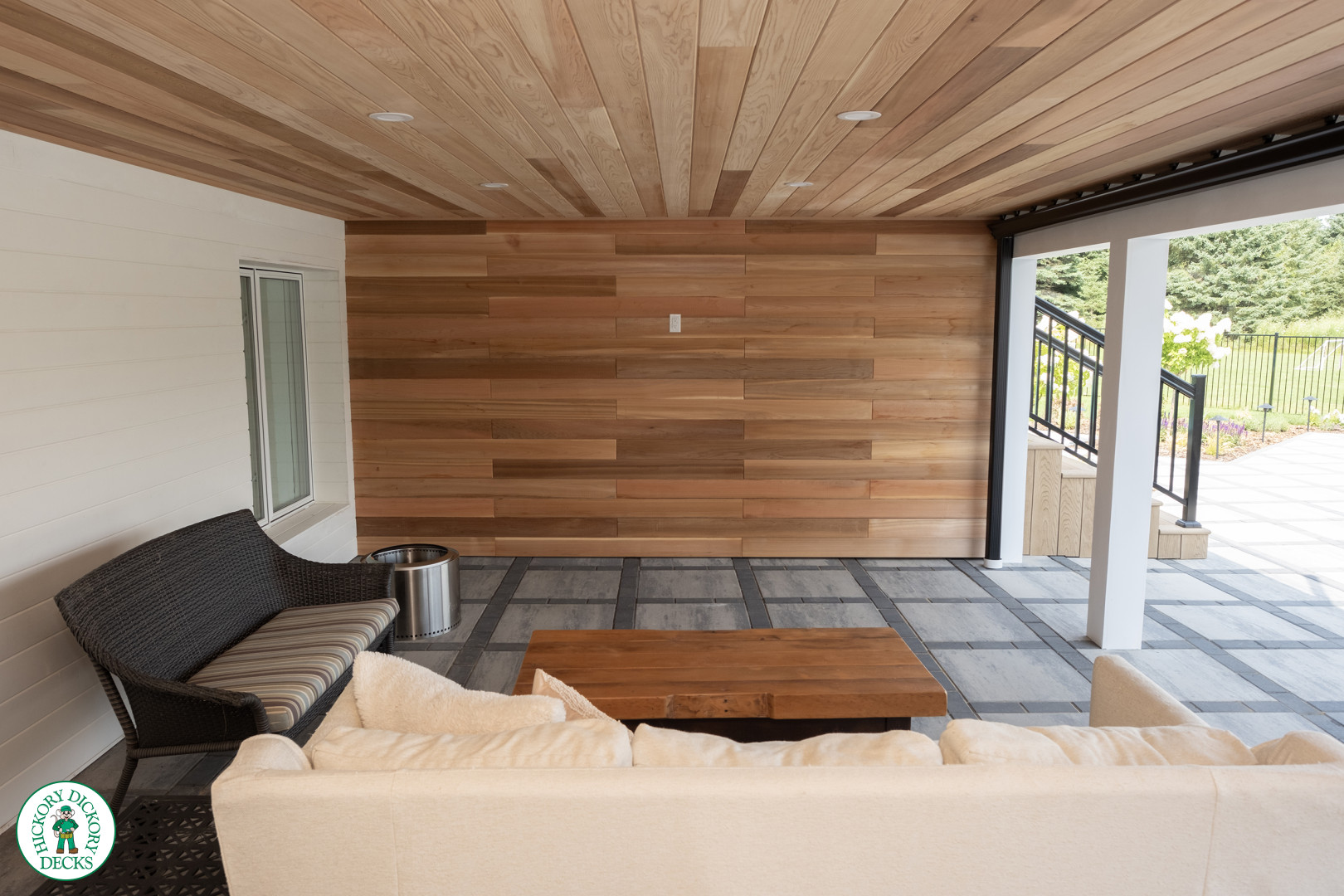 Millboard Pool Walkout Deck in Golden Oak
