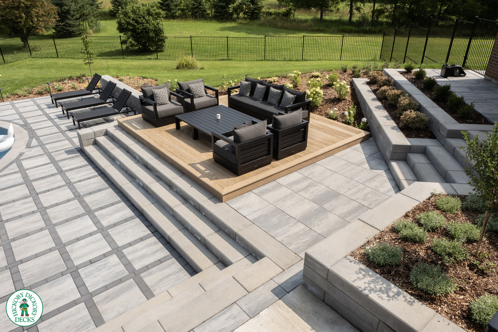 Millboard Pool Walkout Deck in Golden Oak