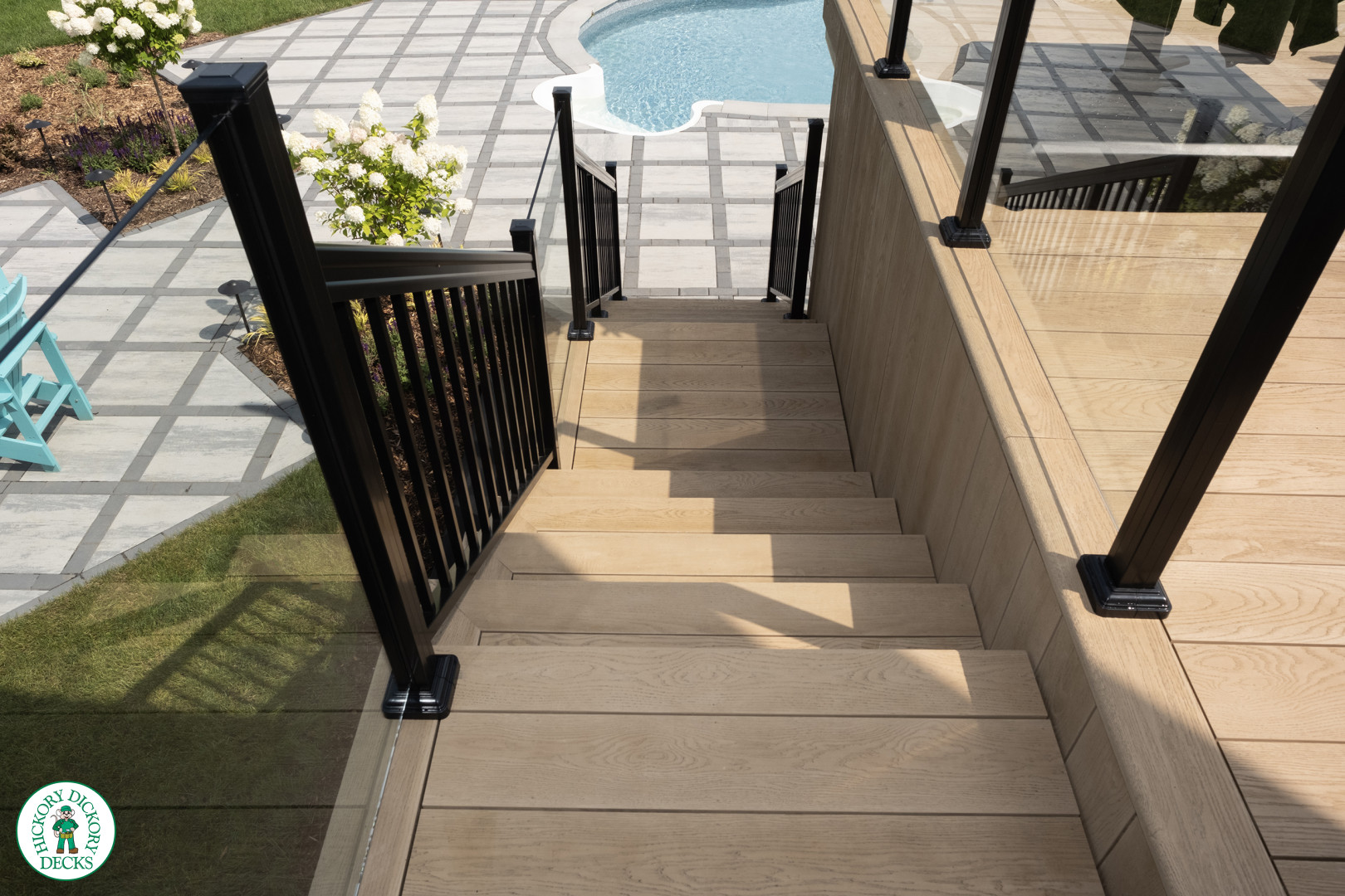 Millboard Pool Walkout Deck in Golden Oak