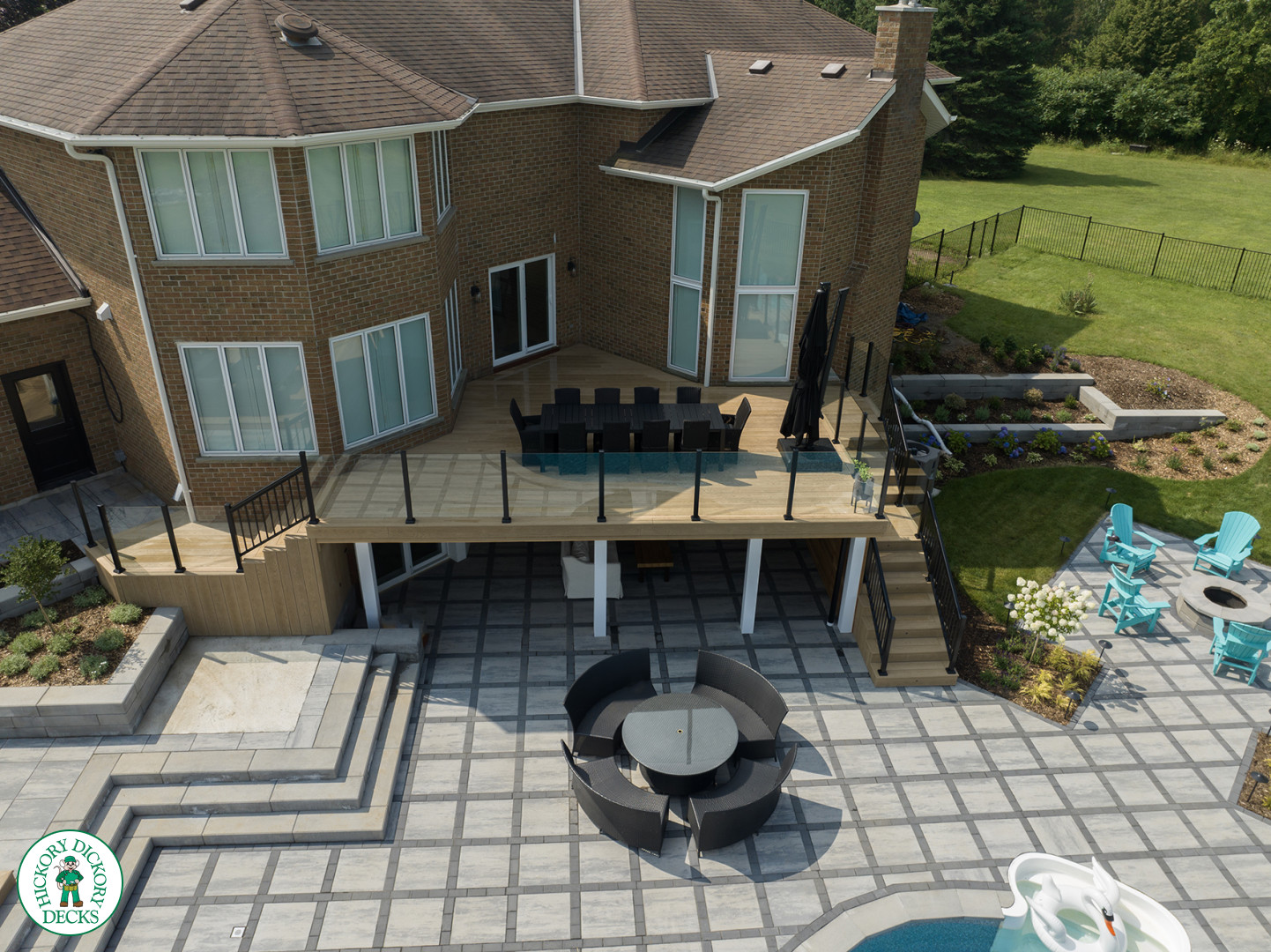 Millboard Pool Walkout Deck in Golden Oak