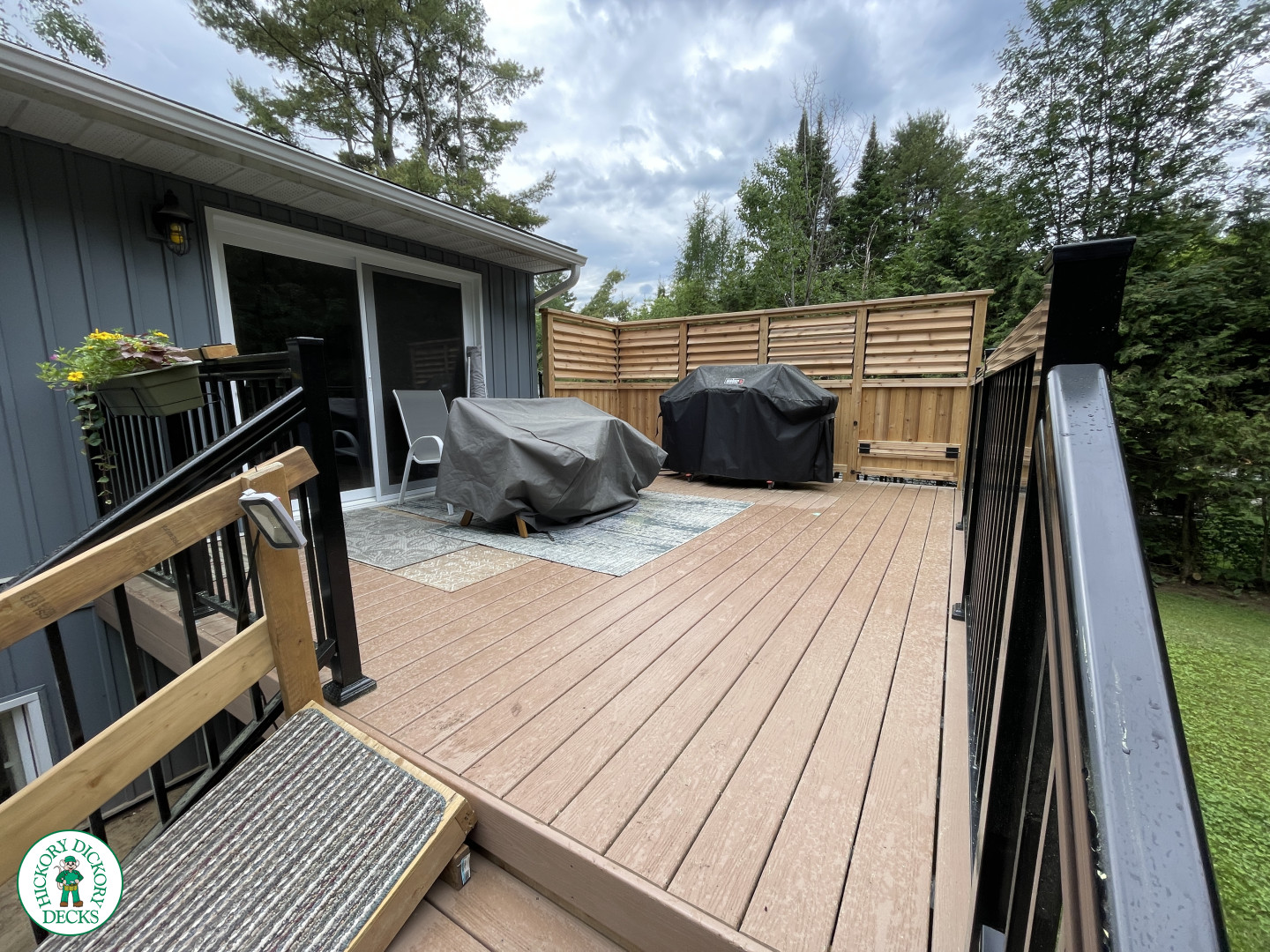 Veka deck with privacy in Bracebridge