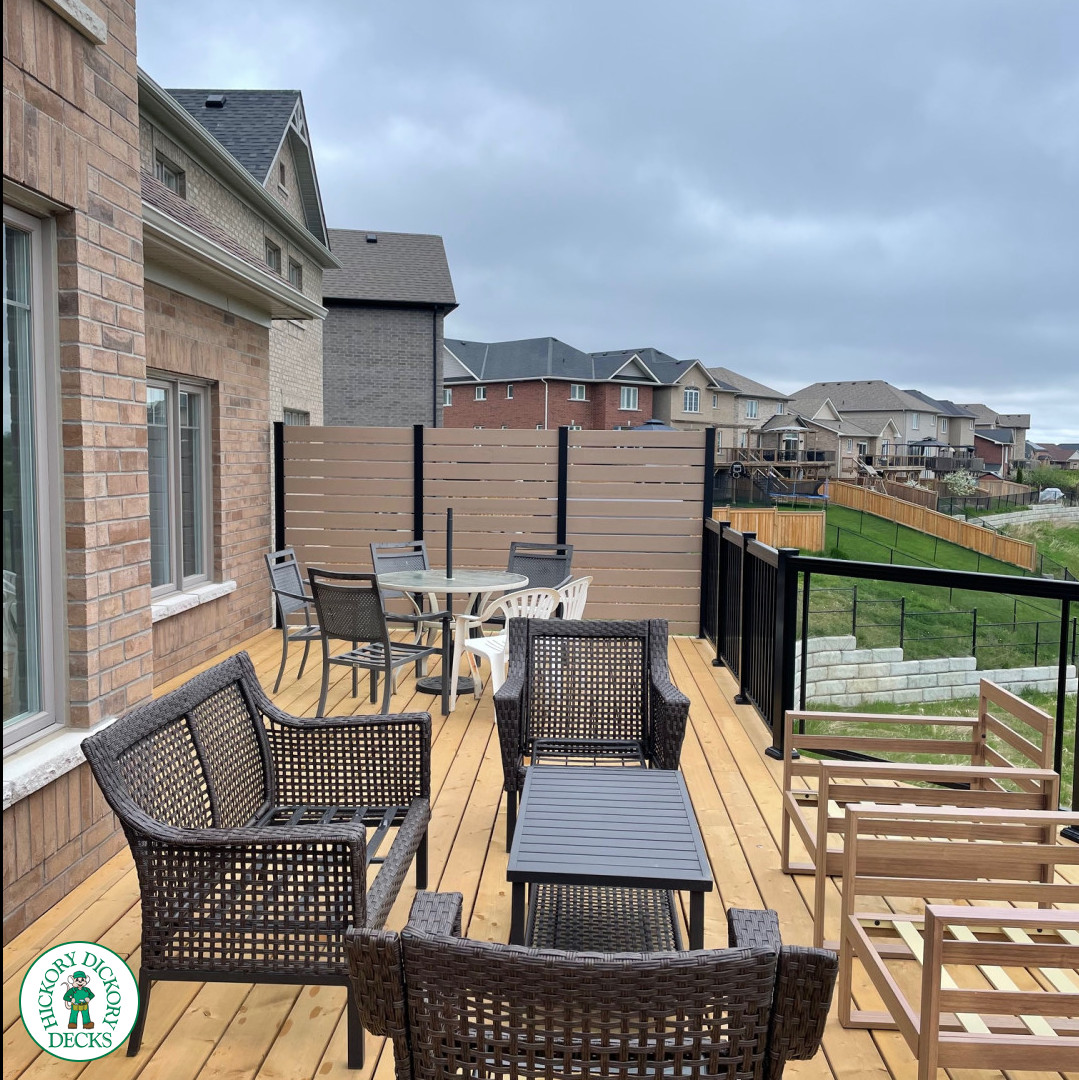 Pressure Treated High Deck with Glass Railings in Bradford
