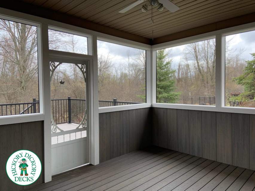 Fiberon deck with sunroom in Ottawa