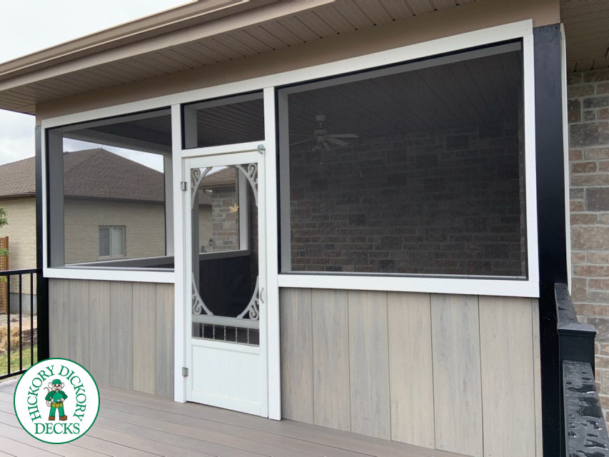 Fiberon deck with sunroom in Ottawa