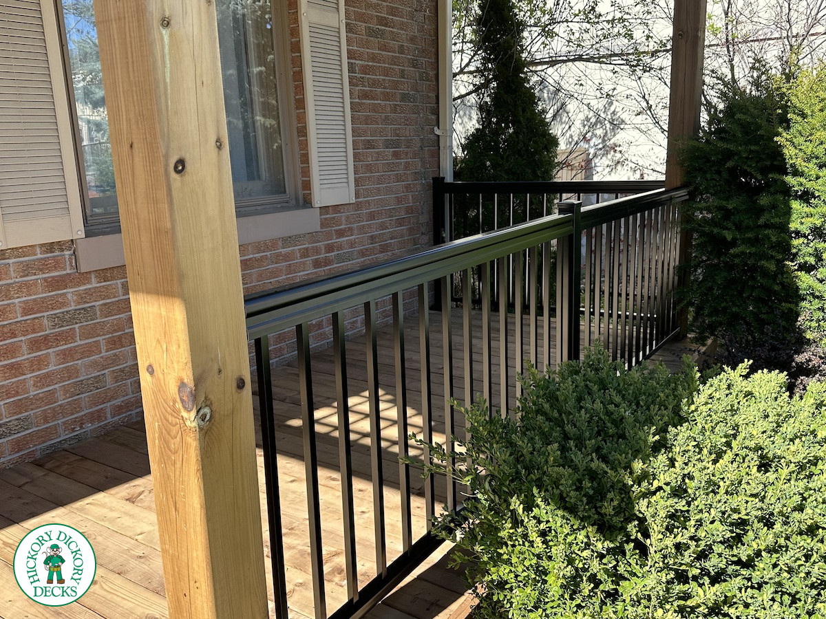 Pressure Treated Porch with Aluminum Railing in Newmarket